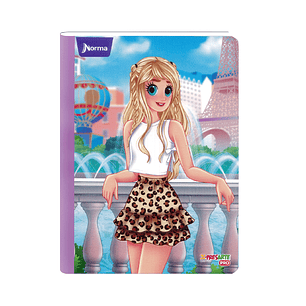 Cuaderno Cosido Norma Bonequinhas Antonia 50 Hojas Cuadros