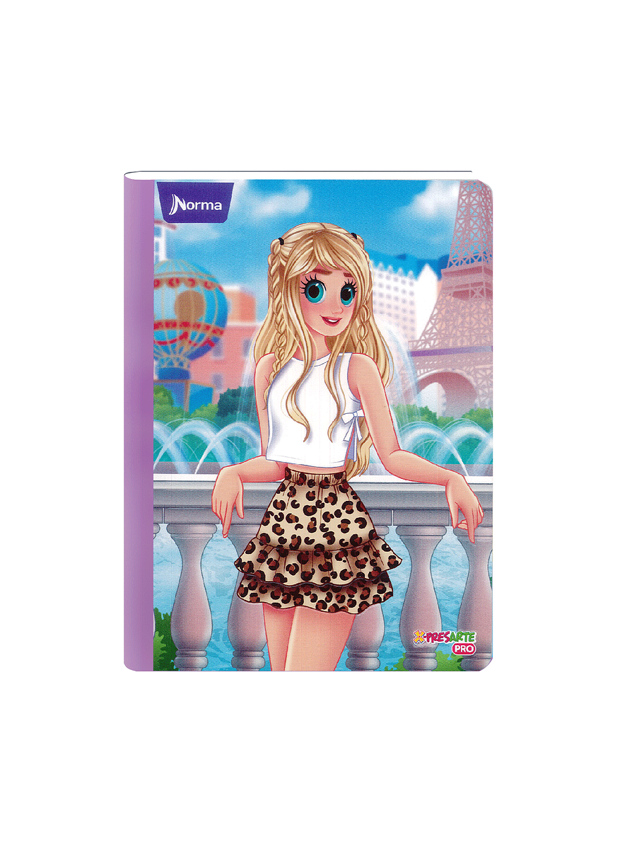 Cuaderno Cosido Norma Bonequinhas Antonia 50 Hojas Cuadros 2