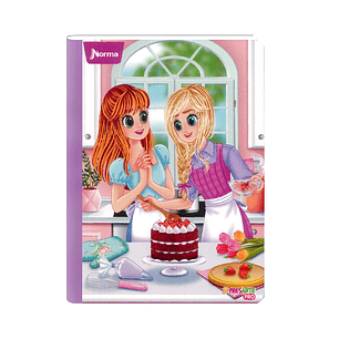 Cuaderno Cosido Norma Bonequinhas Antonia 100 Hojas Cuadros