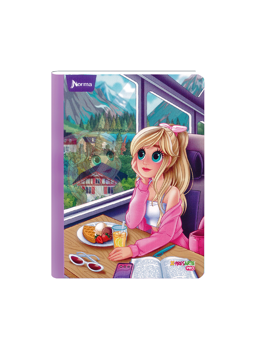 Cuaderno Cosido Norma Bonequinhas Antonia 100 Hojas Cuadros 3