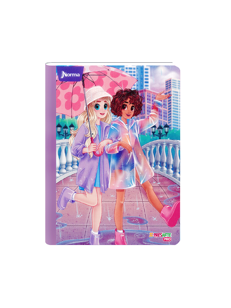 Cuaderno Cosido Norma Bonequinhas Antonia 100 Hojas Cuadros 4