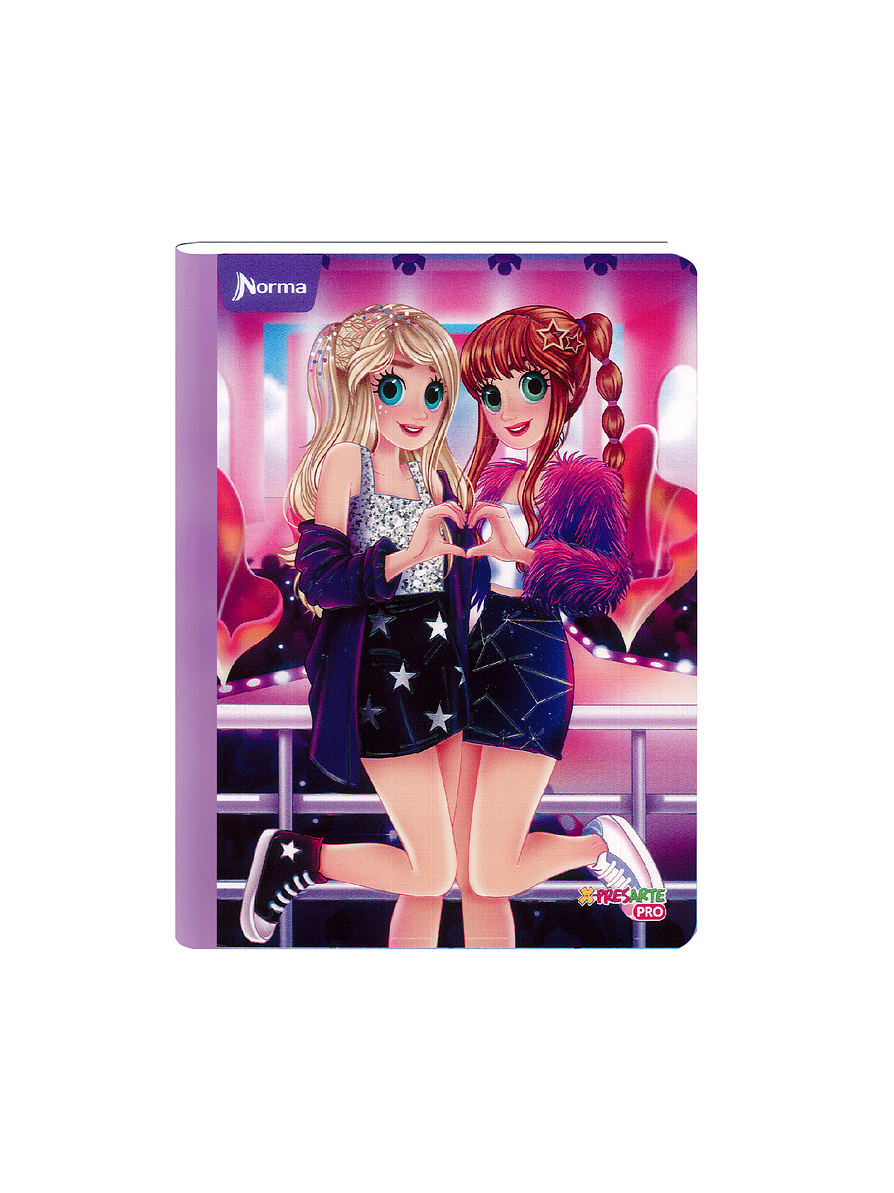 Cuaderno Cosido Norma Bonequinhas Antonia 100 Hojas Cuadros 10