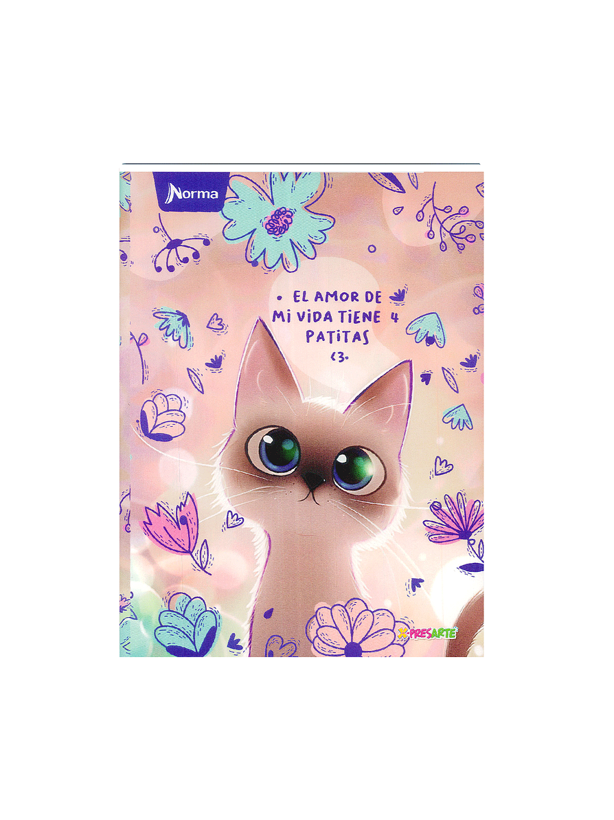 Cuaderno Cosido Pasta Dura X-Presarte 90 Hojas Cuadros Femenino 5