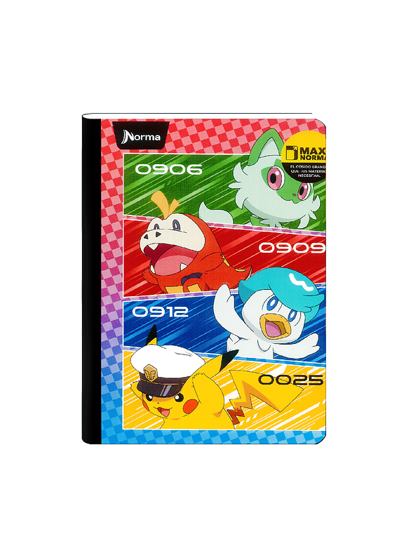 Cuaderno Cosido Norma Pokémon 100 Hojas Cuadros 6
