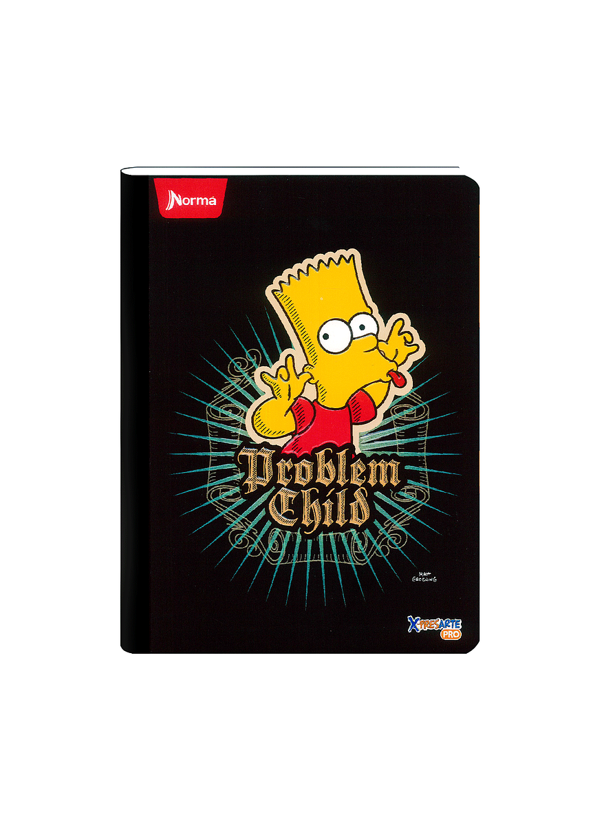 Cuaderno Cosido Norma X-Presarte Simpsons 100 Hojas Cuadros 1