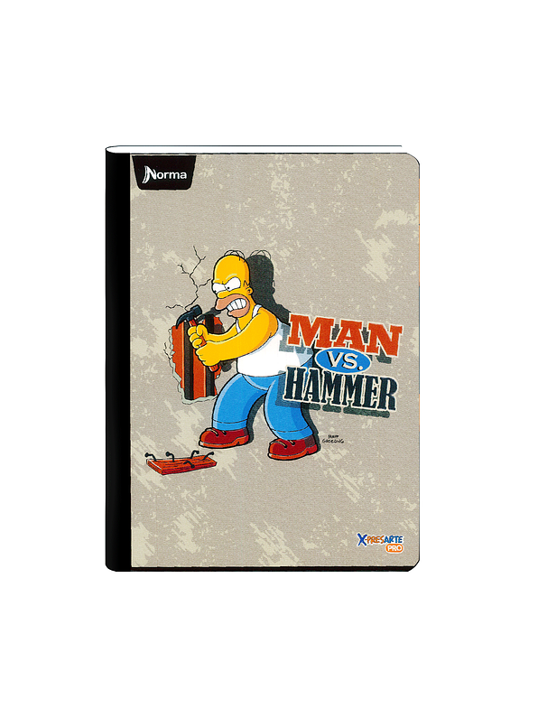Cuaderno Cosido Norma X-Presarte Simpsons 100 Hojas Cuadros 4