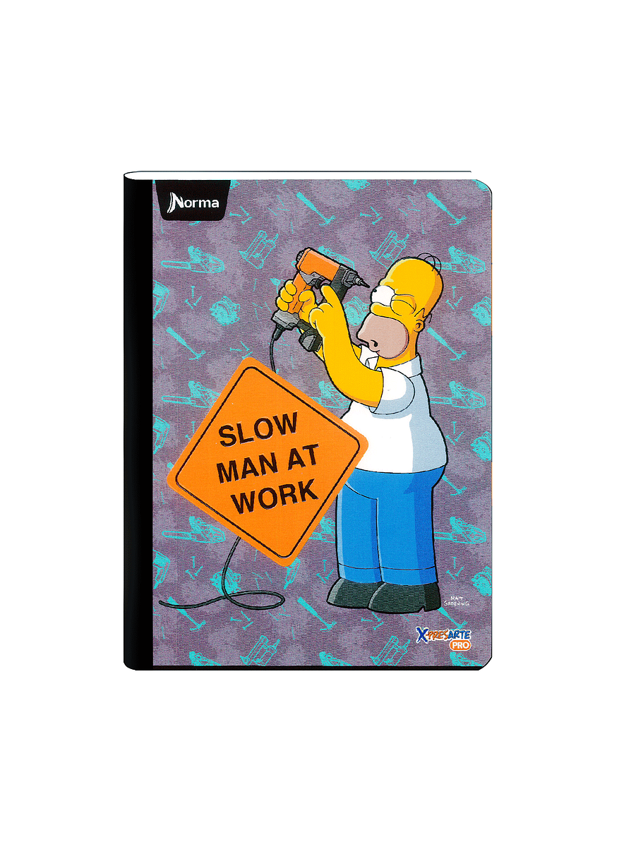 Cuaderno Cosido Norma X-Presarte Simpsons 100 Hojas Cuadros 2