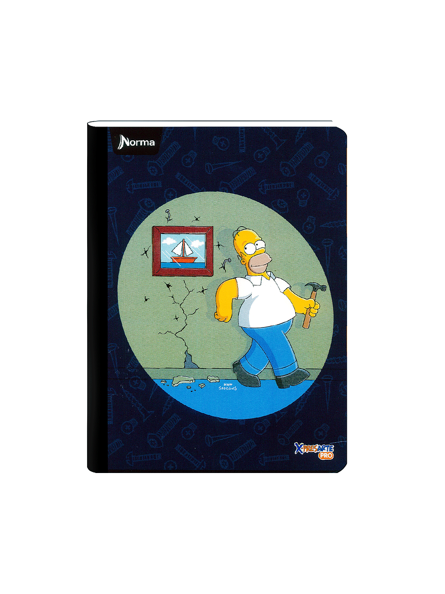 Cuaderno Cosido Norma X-Presarte Simpsons 100 Hojas Cuadros 5
