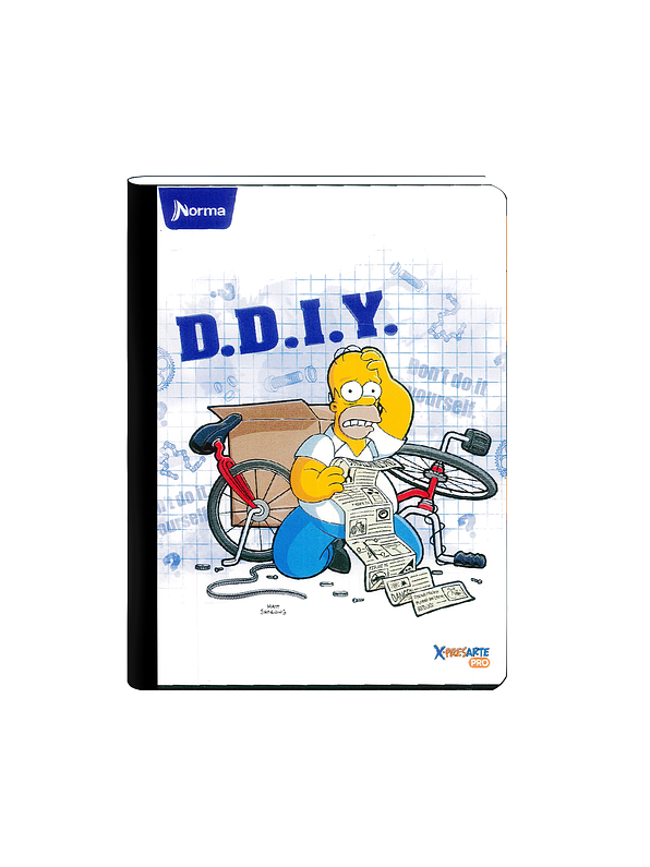 Cuaderno Cosido Norma X-Presarte Simpsons 100 Hojas Cuadros 6