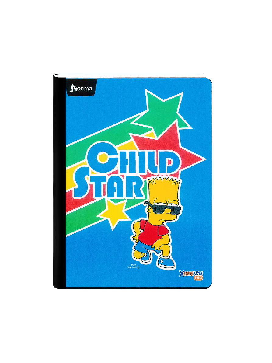 Cuaderno Cosido Norma X-Presarte Simpsons 100 Hojas Cuadros 9