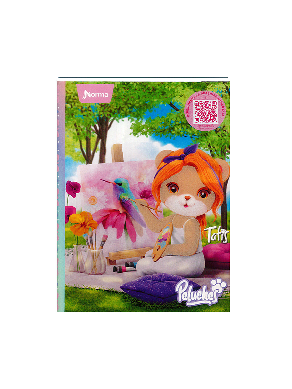 Cuaderno Cosido Pasta Dura Peluches 90 Hojas Cuadros 1