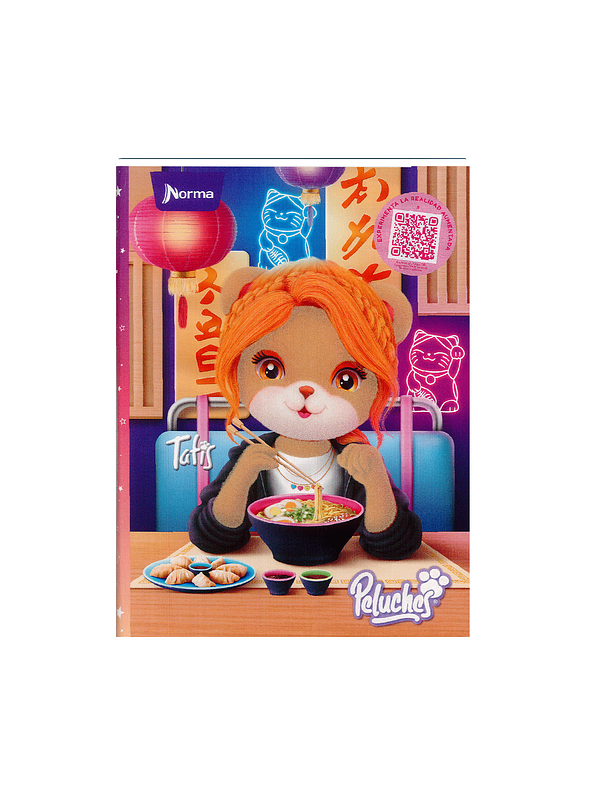 Cuaderno Cosido Pasta Dura Peluches 90 Hojas Cuadros 4