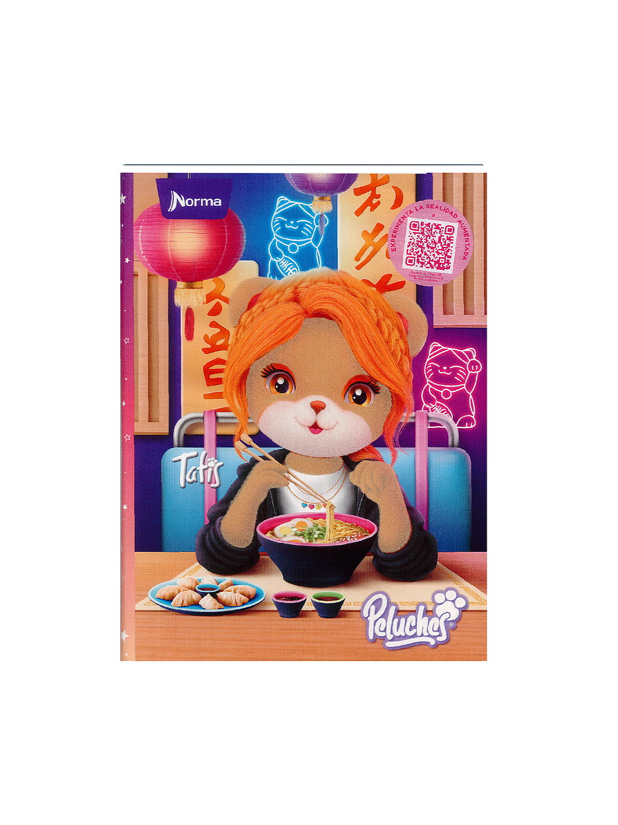 Cuaderno Cosido Pasta Dura Peluches 90 Hojas Cuadros 4