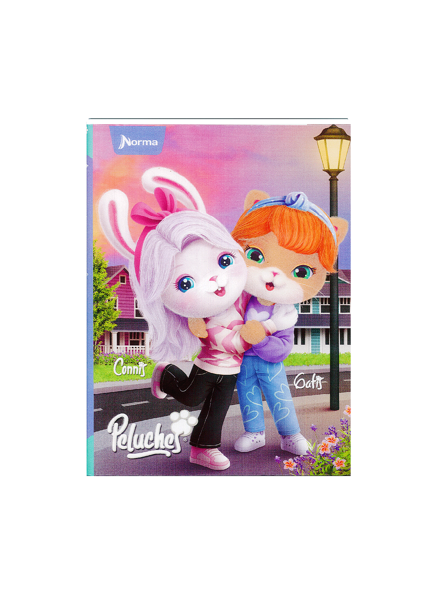 Cuaderno Cosido Pasta Dura Peluches 90 Hojas Cuadros 5