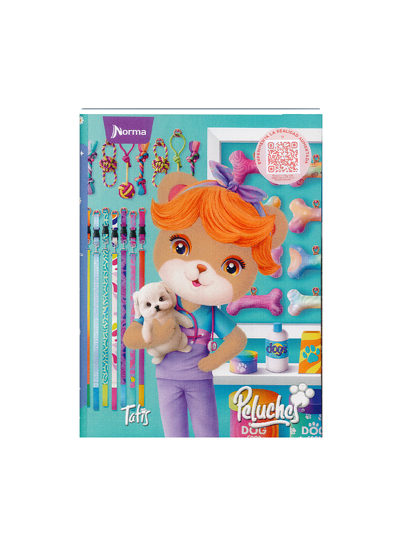 Cuaderno Cosido Pasta Dura Peluches 90 Hojas Cuadros 6
