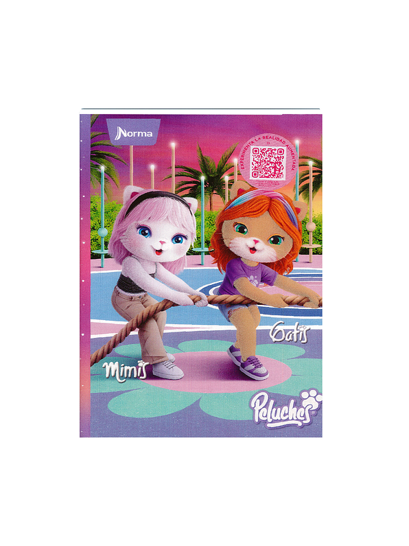 Cuaderno Cosido Pasta Dura Peluches 90 Hojas Cuadros 10