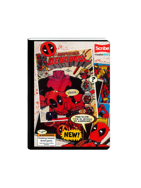 Cuaderno Cosido Deadpool 50 Hojas Cuadros  6