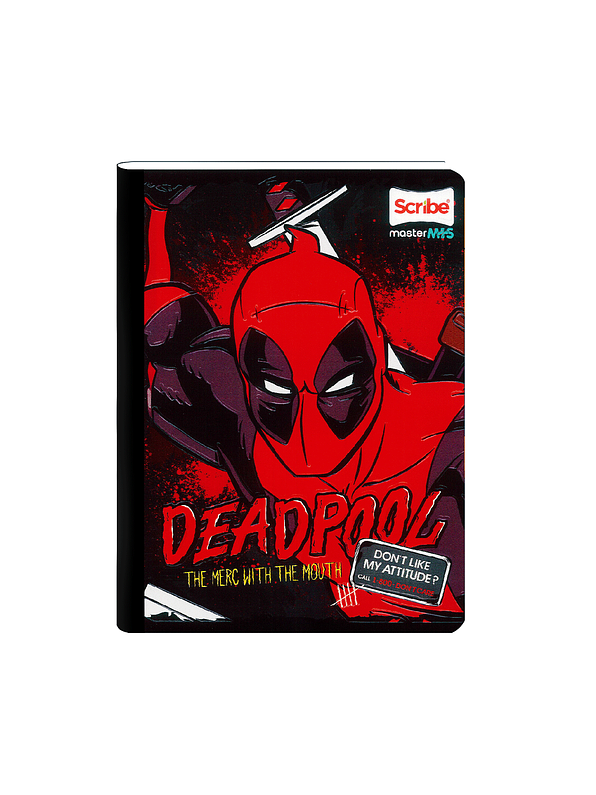 Cuaderno Cosido Deadpool 50 Hojas Cuadros  2