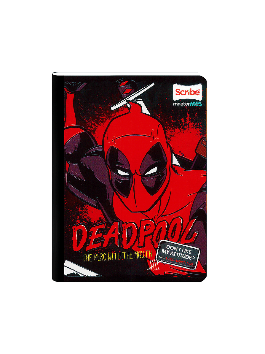 Cuaderno Cosido Deadpool 50 Hojas Cuadros  2