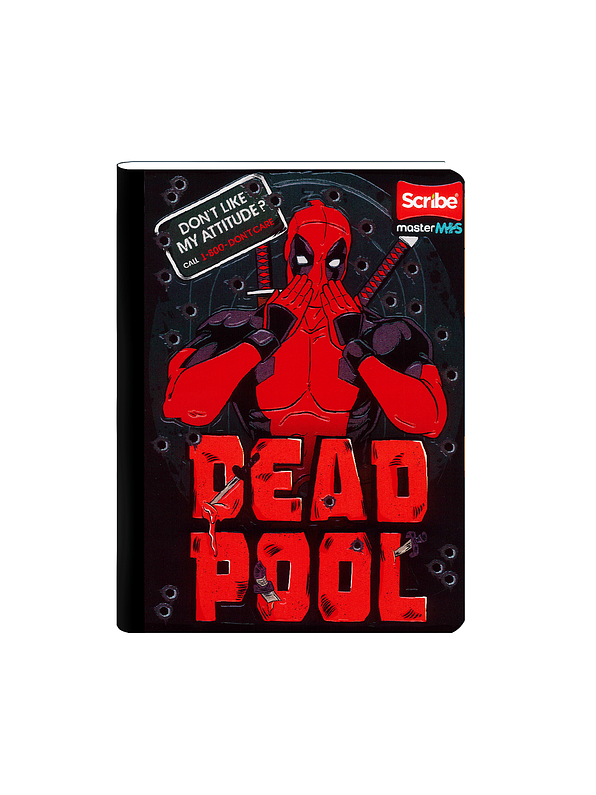 Cuaderno Cosido Deadpool 100 Hojas Cuadros  4