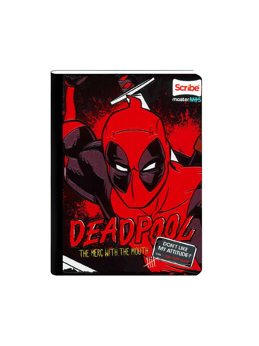 Cuaderno Cosido Deadpool 100 Hojas Cuadros  5
