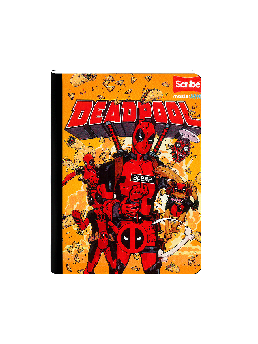 Cuaderno Cosido Deadpool 100 Hojas Cuadros  7