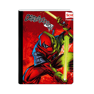 Cuaderno Cosido Deadpool 100 Hojas Cuadros 