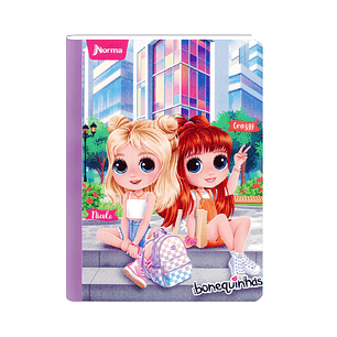 Cuaderno Cosido Norma Bonequinhas 100 Hojas Líneas