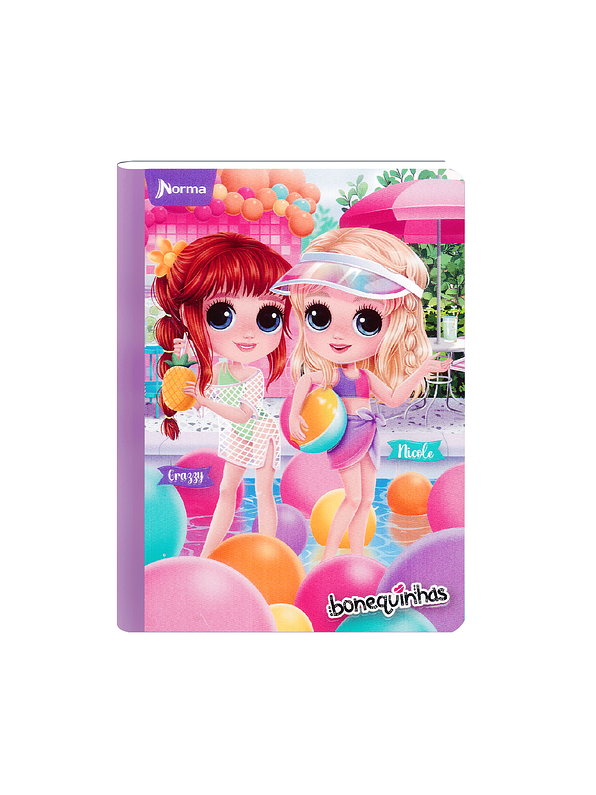 Cuaderno Cosido Norma Bonequinhas 100 Hojas Líneas 2