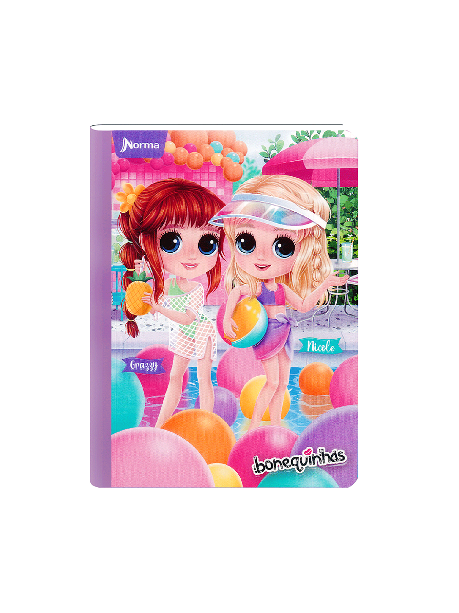 Cuaderno Cosido Norma Bonequinhas 100 Hojas Líneas 5