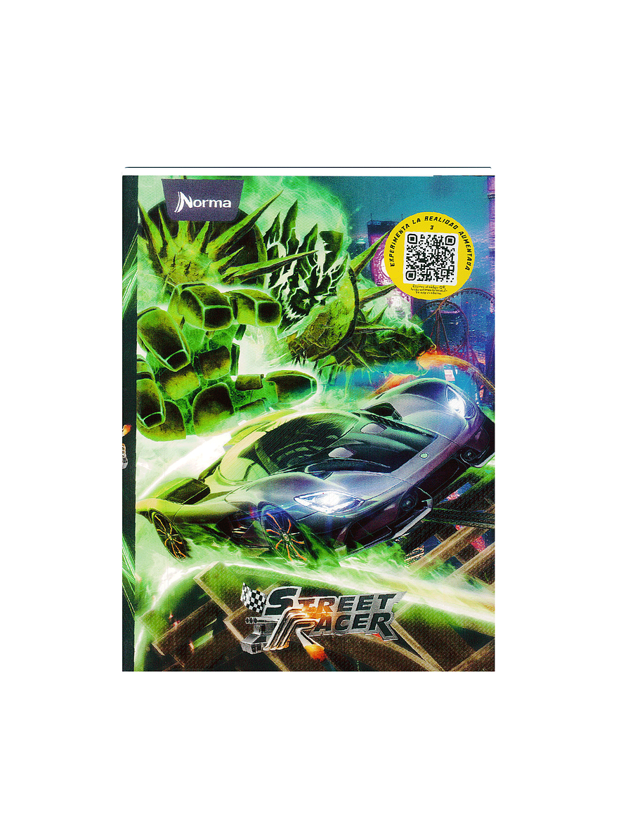 Cuaderno Cosido Pasta Dura Street Racer 80 Hojas Cuadros 1