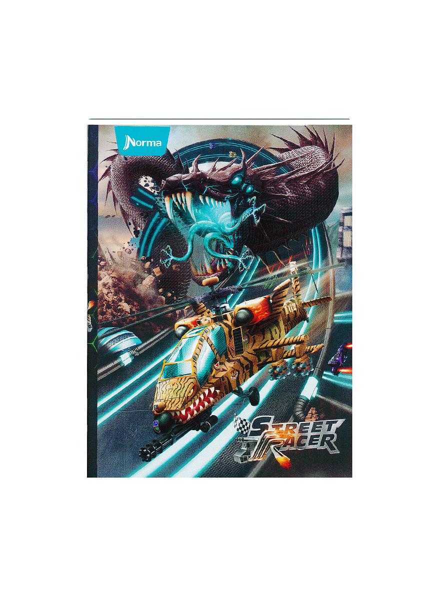 Cuaderno Cosido Pasta Dura Street Racer 80 Hojas Cuadros 2
