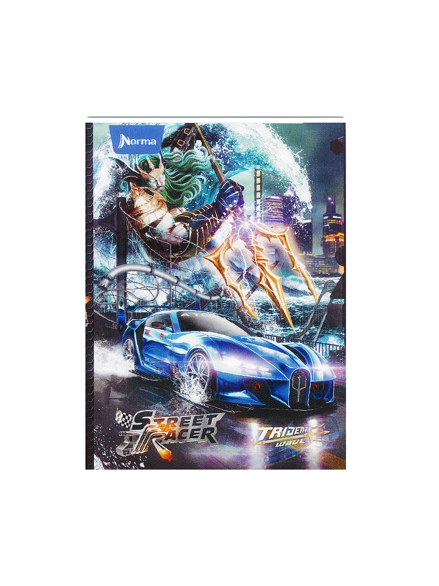 Cuaderno Cosido Pasta Dura Street Racer 80 Hojas Cuadros 3