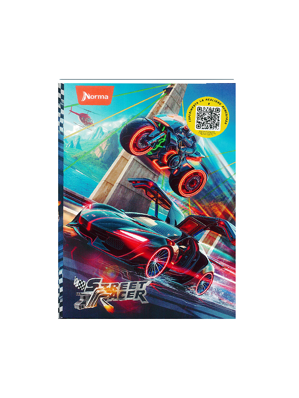 Cuaderno Cosido Pasta Dura Street Racer 80 Hojas Cuadros 8