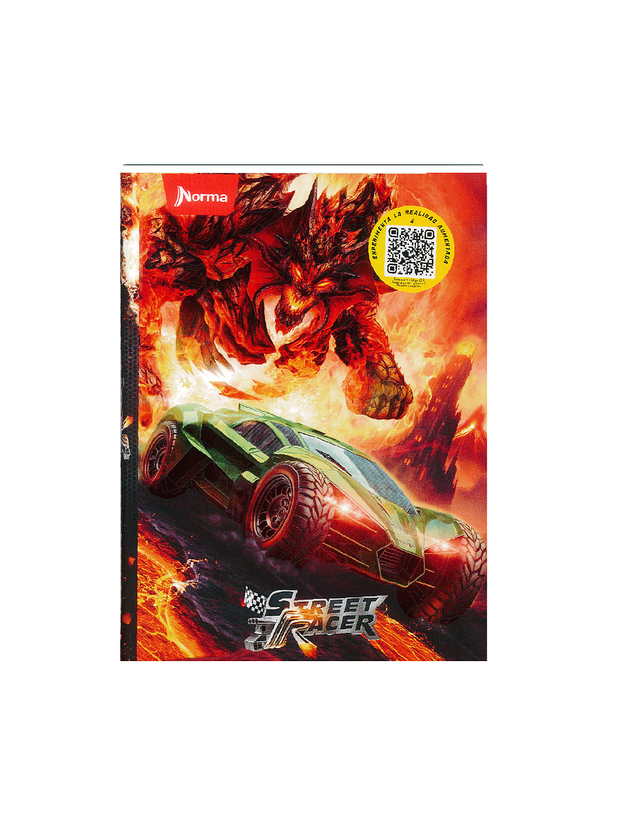 Cuaderno Cosido Pasta Dura Street Racer 80 Hojas Cuadros 9