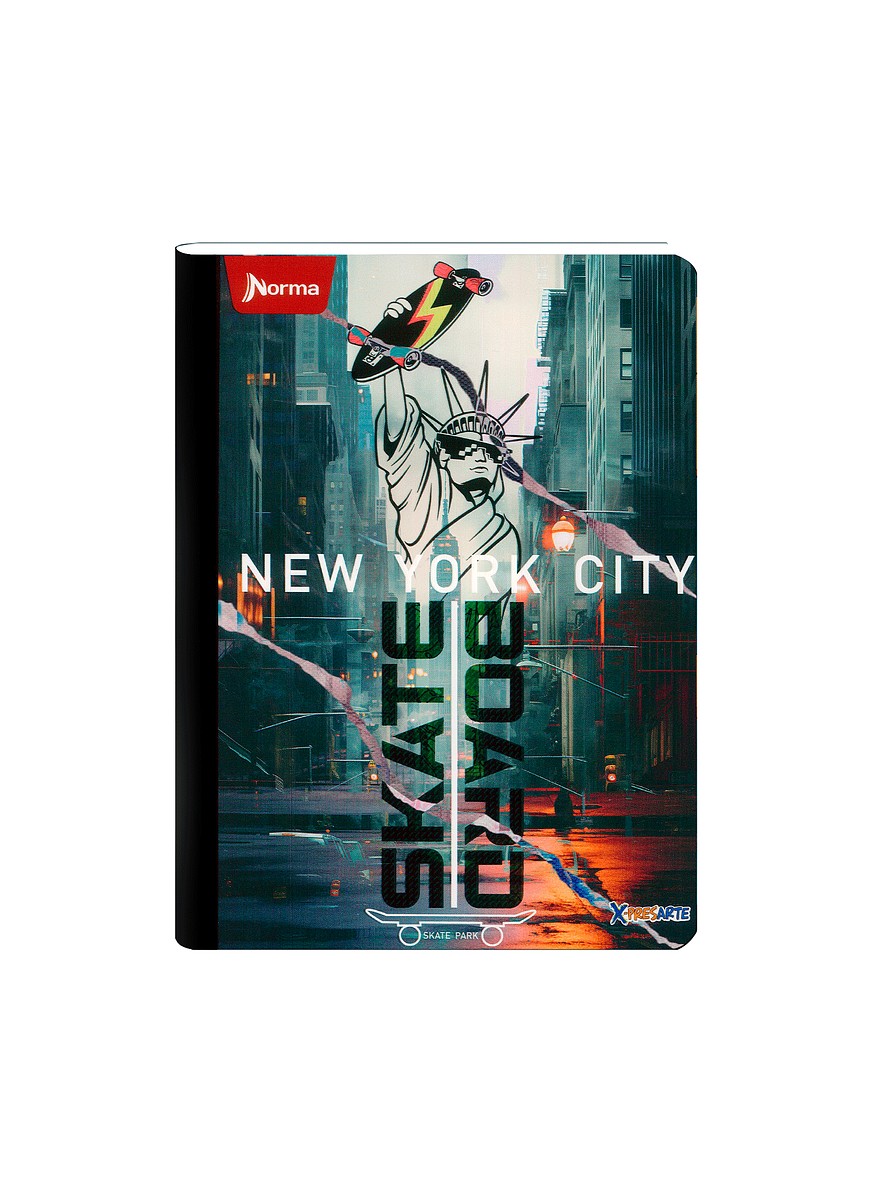 Cuaderno Cosido Norma X-Presarte Masculino 50 Hojas Cuadros 4