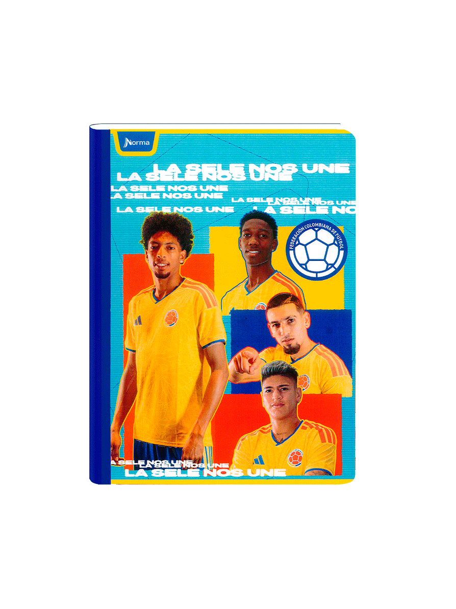 Cuaderno Cosido Norma Selección Colombia 50 Hojas Cuadros 5