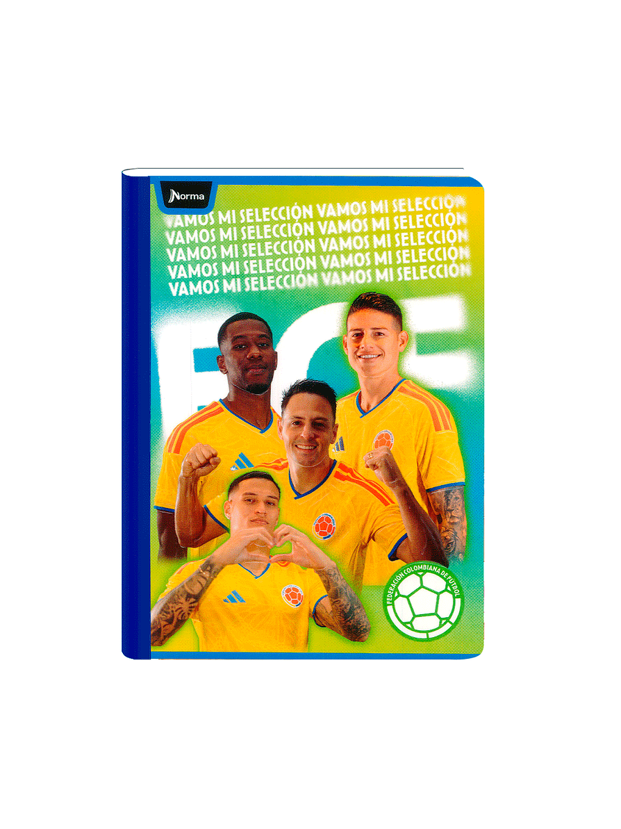 Cuaderno Cosido Norma Selección Colombia 50 Hojas Cuadros 4
