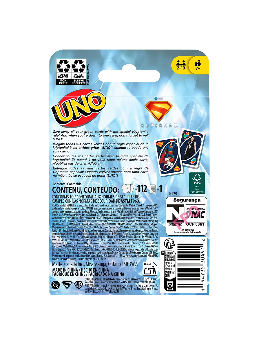 Cartas UNO Superman 3