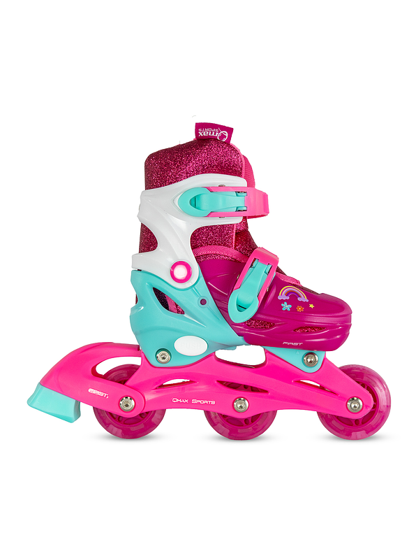 Patín Infantil Convertible First Qmax Pink 8