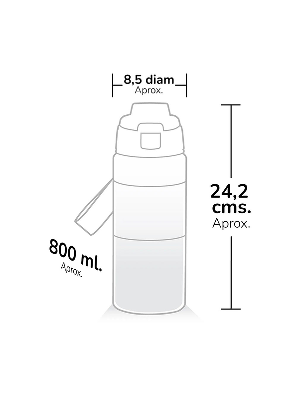 Termo Mafalda Purpura Plástico 800 ml 3