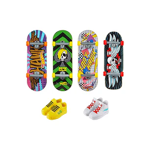 Hot Wheels Mini Patineta Y Zapatos X 4 Unidades 