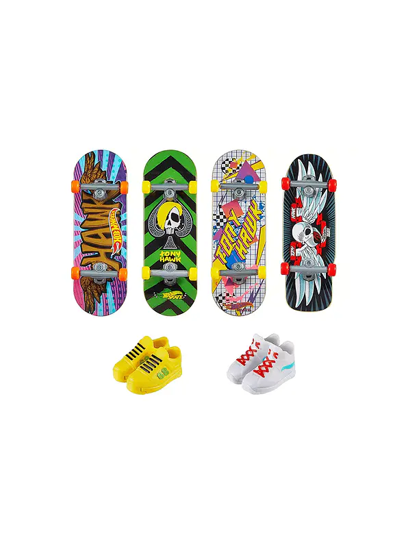 Hot Wheels Mini Patineta Y Zapatos X 4 Unidades  2