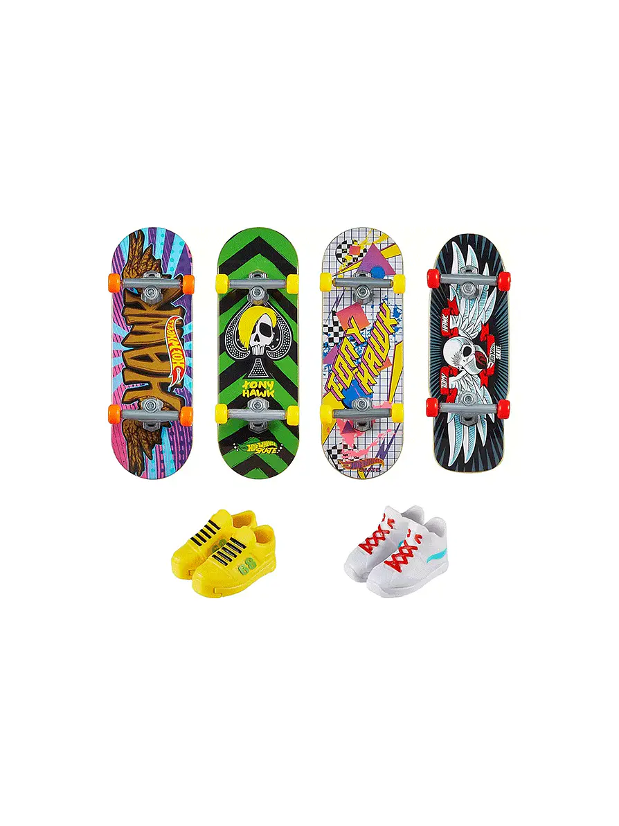 Hot Wheels Mini Patineta Y Zapatos X 4 Unidades  2