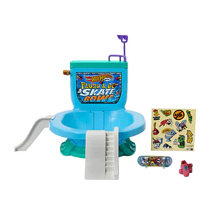 Hot Wheels Conjunto Flush & Go Skate Bowl