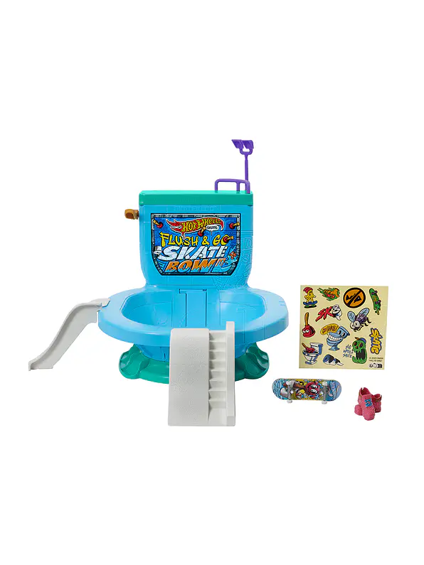 Hot Wheels Conjunto Flush & Go Skate Bowl 2