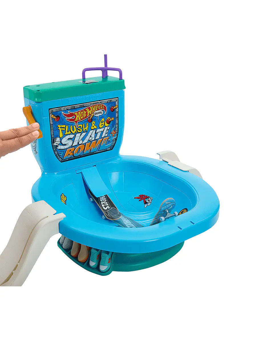Hot Wheels Conjunto Flush & Go Skate Bowl 4