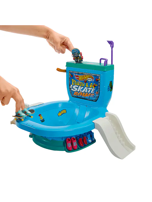 Hot Wheels Conjunto Flush & Go Skate Bowl 5