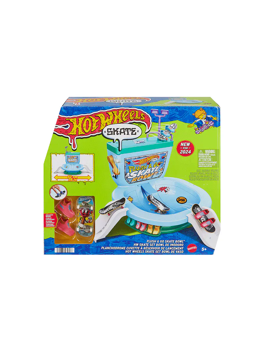 Hot Wheels Conjunto Flush & Go Skate Bowl 1
