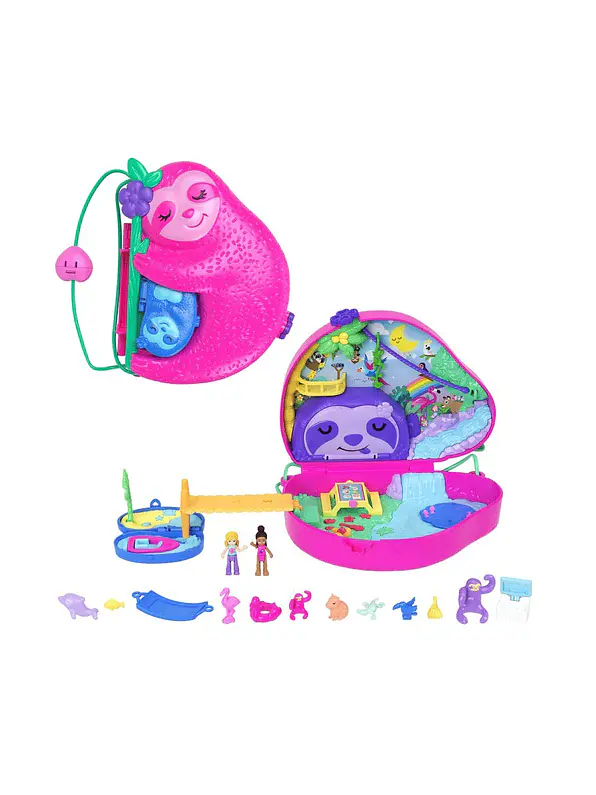 Polly Pocket Cofre Familia De Perezosos 2 En 1 2